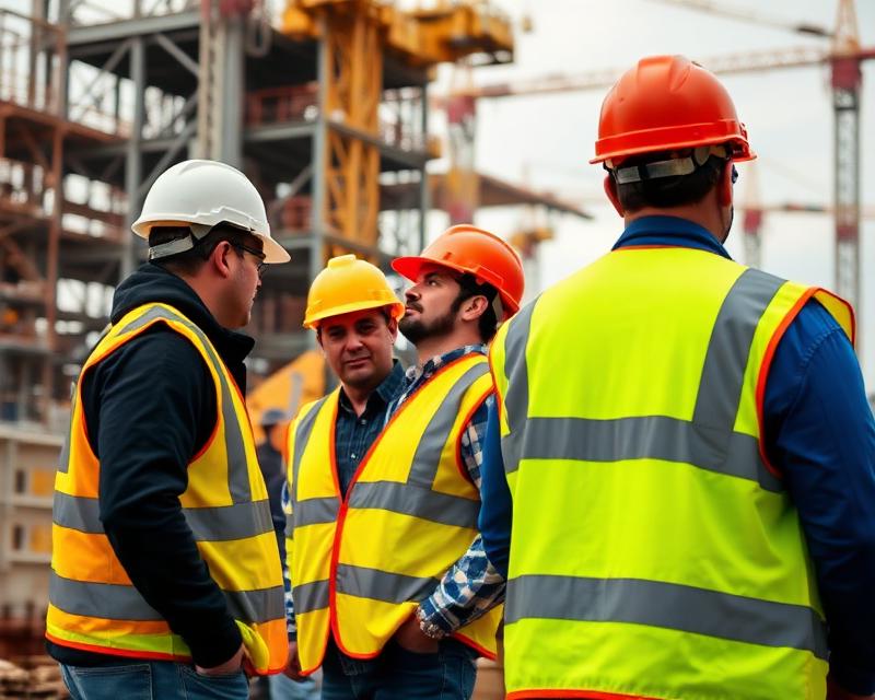 Ouvriers du BTP sur un chantier de construction